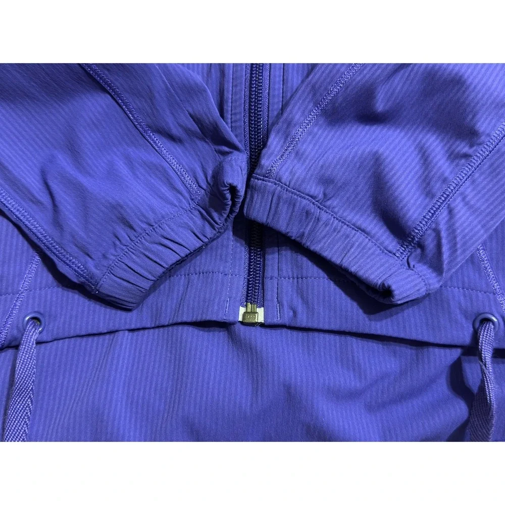 Lululemon In Stride Jacket Royal Purple Ribbed Pleated Back Full Zip Size 8